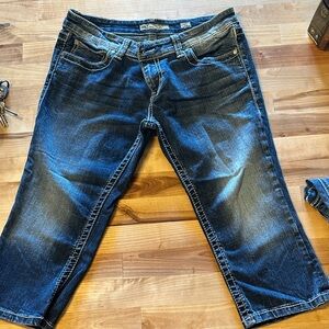 BKE Women's Dark Blue Cropped Jeans